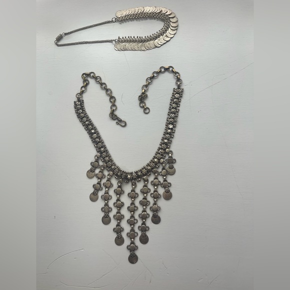 vintage Tribal Jewelry - 🪬 Vintage heavy Ethnic Festival necklaces 🪙 hand-hammered 🧿